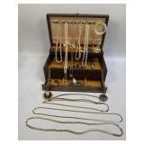 (D) Vintage Jewelry Box and Assorted Costume