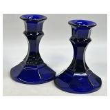 (D) Vintage Libbey Cobalt Blue Worthington Panel