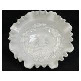 (D) Vintage Milk Glass Windmill Cottage Flower