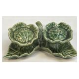 (D) Majolica Cabbage Salt & Pepper Shakers w/