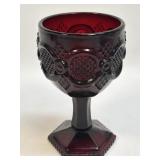 (D) AVON 1876 Cape Cod Ruby Red Water Goblet