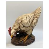 (D) Large Ceramic Chicken Figurine 9.5"