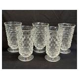 (D) Set of 5 Indiana Glass Whitehall Cubist Clear