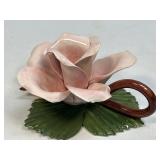 (D) Capodimonte Style Hand Painted Glazed Flower