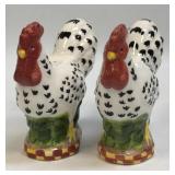 (D) Ceramic Rooster Salt and Pepper Shakers As