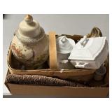 (G) Assorted Lot As Pictured Including Basket,