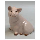 (D) Vintage Ceramic Pink Pig Figurine Hand