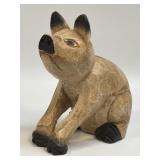 (D) Carved Wood Look Pig Oinker Fun Chunky Statue