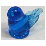 (D) Vintage Leo Ward Glass Blue Bird Bluebird Of