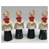 (D) 4 Pc Ceramic Choir Boys as Shown Japan 5.5"