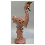 (D) Mid Century Pink and Gold Flamingo Figurine