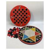 (D) Vintage Ohio Art Chinese Checkers Board Tin