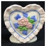 (D) Heart Shaped Ceramic Planter With Pink