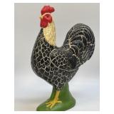 (D) Black and White Rooster Figurine 9"