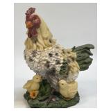 (D) Resin Hen and Chicks Figurine 7"