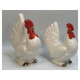 (D) Set of 2 Chase Japan Ceramic Large Rooster As