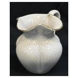 (D) Vintage Unmarked White Ceramic Pitcher