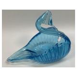 (D) Vintage Blue Glass Swan