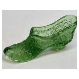 (D) Fenton Green Glass Shoe