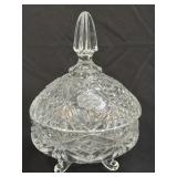 (D) Vintage Midcentury Lead Crystal Covered Tri