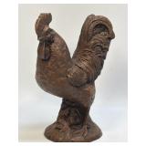 (D) Vintage Carved Red Mill Rooster Made from