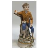 (D) Vintage Lenwile Ardalt Boy on Stump Bird on