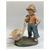 (D) Vintage Holland Mold Ceramic Young Boy With