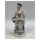 (D) Vintage Ceramic Figurine, White Blue Dutch