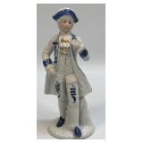 (D) Vintage Ceramic Figurine, White Blue Dutch