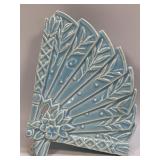 (D) Vintage McCoy Fan Wall Pocket with Damage as
