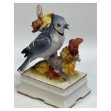 (D) Towle Fine Porcelain Blue Jay Music Box Works