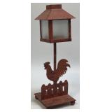 (D) Rooster Picket Fence Tealight Lamp 9"