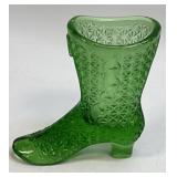 (D) Vintage Mosser Kelly Green Glass Daisy Good