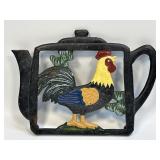 (D) Cast Iron Rooster Trivet 8.25" Wide