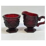 (D) VINTAGE AVON RUBY RED CAPE COD ~ Creamer and
