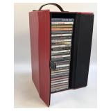 (D) Red Storage Case With Approximately 28 CD