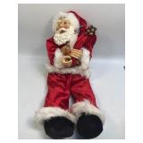 (D) Vintage Shelf Sitter Santa Claus Holding Bear