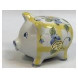 (D) Andrea by Sadek Pig Piggy Bank Hand Painted