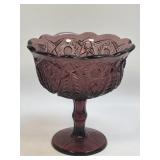 (D) Vintage Purple Amethyst Pressed Glass Footed