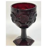 (D) AVON 1876 Cape Cod Ruby Red Water Goblet