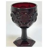 (D) AVON 1876 Cape Cod Ruby Red Water Goblet