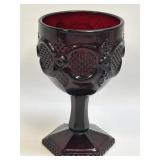 (D) AVON 1876 Cape Cod Ruby Red Water Goblet