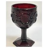 (D) AVON 1876 Cape Cod Ruby Red Water Goblet