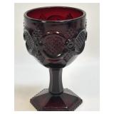 (D) AVON 1876 Cape Cod Ruby Red Water Goblet