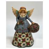 (D) Jim Shore Vintage Angel With Basket of Roses