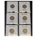 (SC) 6 US Wheat Pennies
