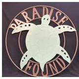 (FL) Paradise Found Sea Turtle Metal Wall Hanging