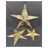 (D) Metal Indoor Outdoor Star Wall Decor (Set of