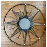 (FL) Metal Round Sun Face W/ Mirror, 30" Diameter
