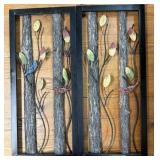 (FL) Metal Bird Wall Decor with Tree Branches and